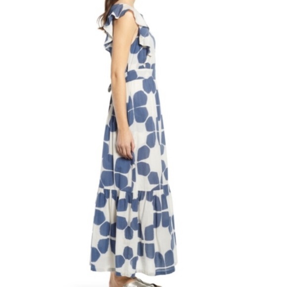 Anthropologie Blue & White Maxi Dress Size Medium - Picture 6 of 8
